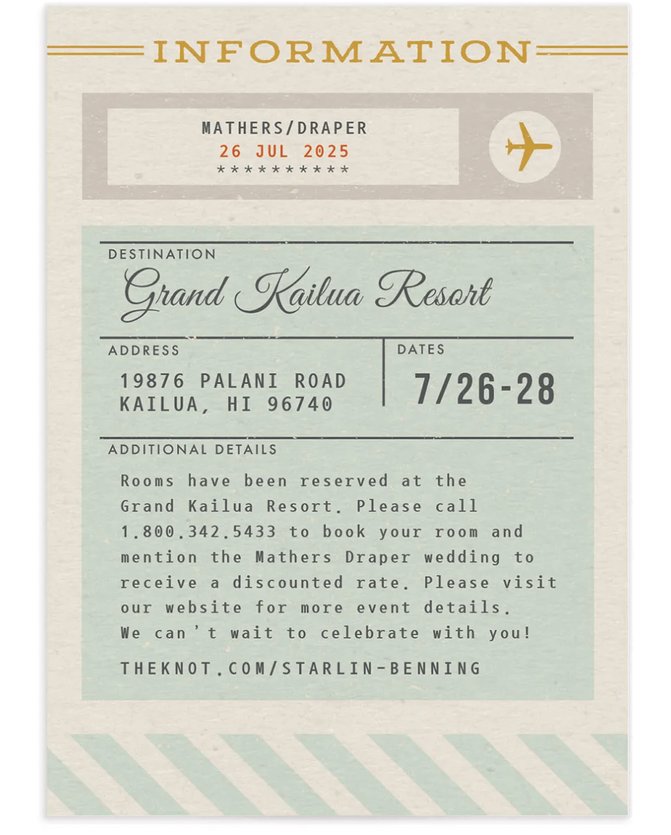 beach wedding invitations and announcements - retro